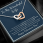 Interlocking hearts Valentines day necklace gift for wife