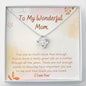 To My Wonderful Mom Love knot necklace gift
