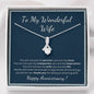 14K White Gold Anniversary necklace for Wife