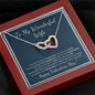 Interlocking hearts Valentines day necklace gift for wife