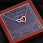 Interlocking heart Valentines day necklace gift for Girlfriend