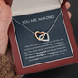 You are amazing interlocking heart necklace
