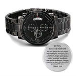 Anniversary birthday engraved watch gift for husband