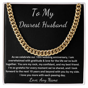 Personalized 10 year wedding anniversary gift for husband from wife