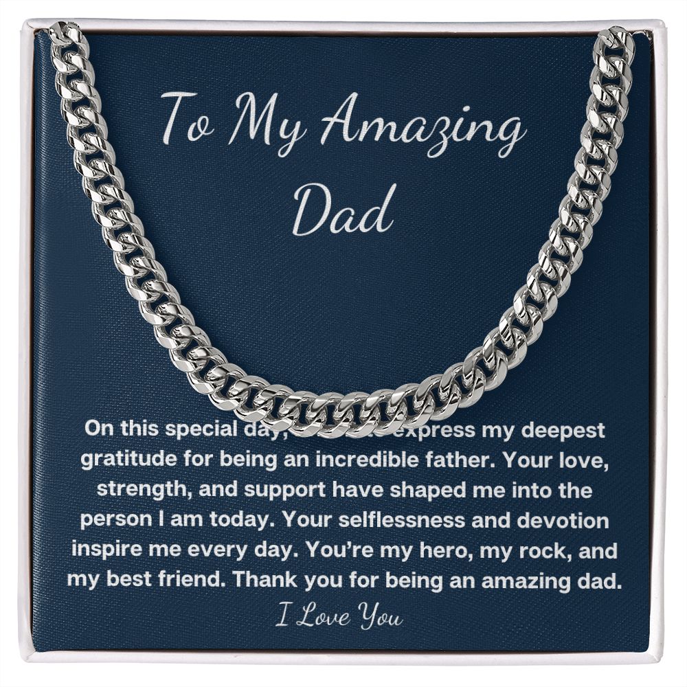 Dad Cuban Link Chain gift for Father's day, birthday