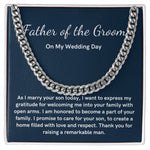 Father of the Groom Wedding day Cuban Link Chain gift