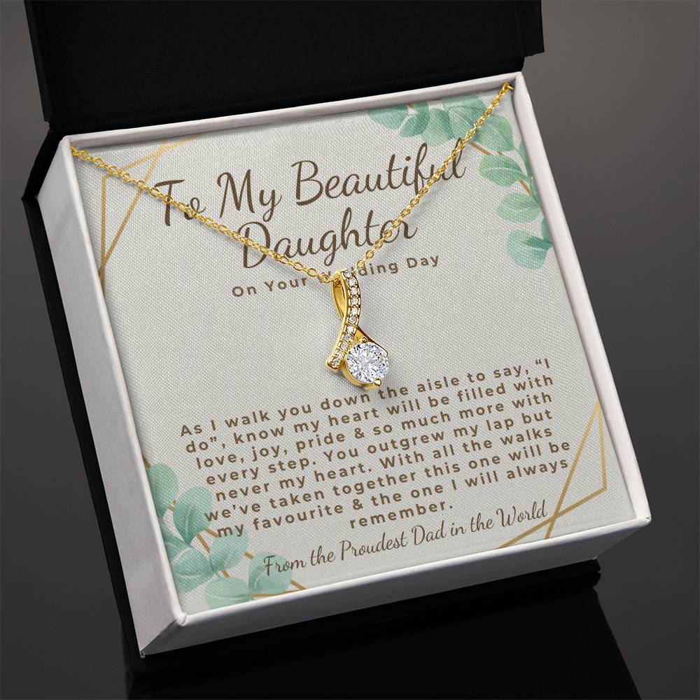 Father of the bride gift to daughter bride wedding day gift from Dad necklace