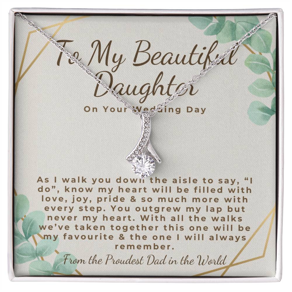 Father of the bride gift to daughter bride wedding day gift from Dad necklace