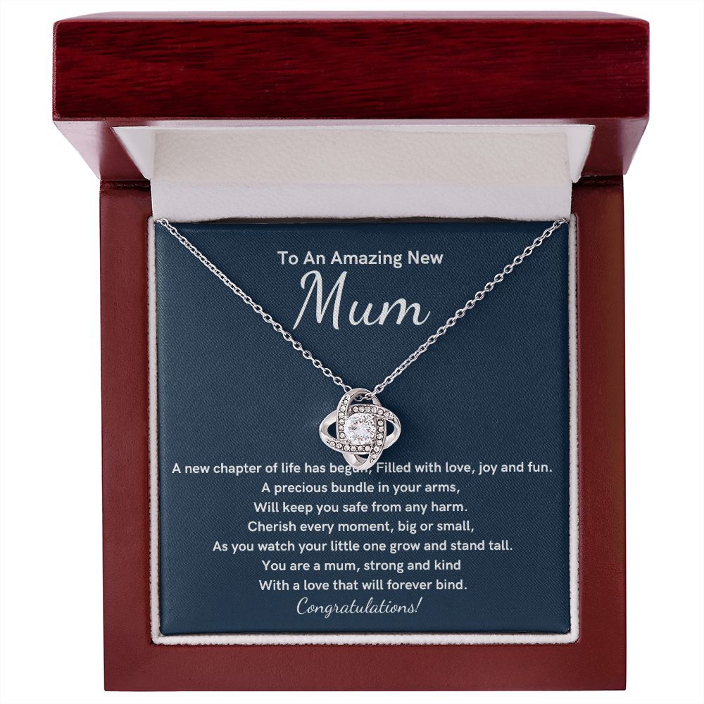 Love knot New Mum necklace gift