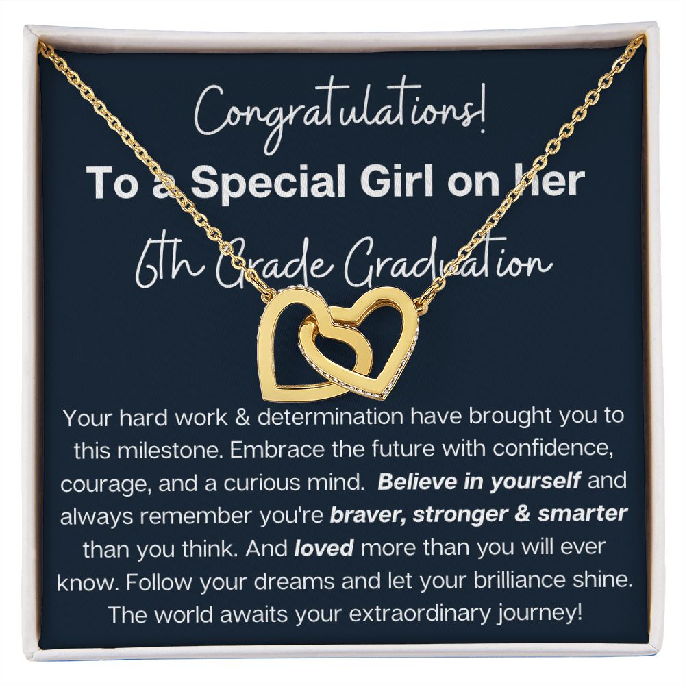 6th Grade Graduation gift for daughter niece heart necklace