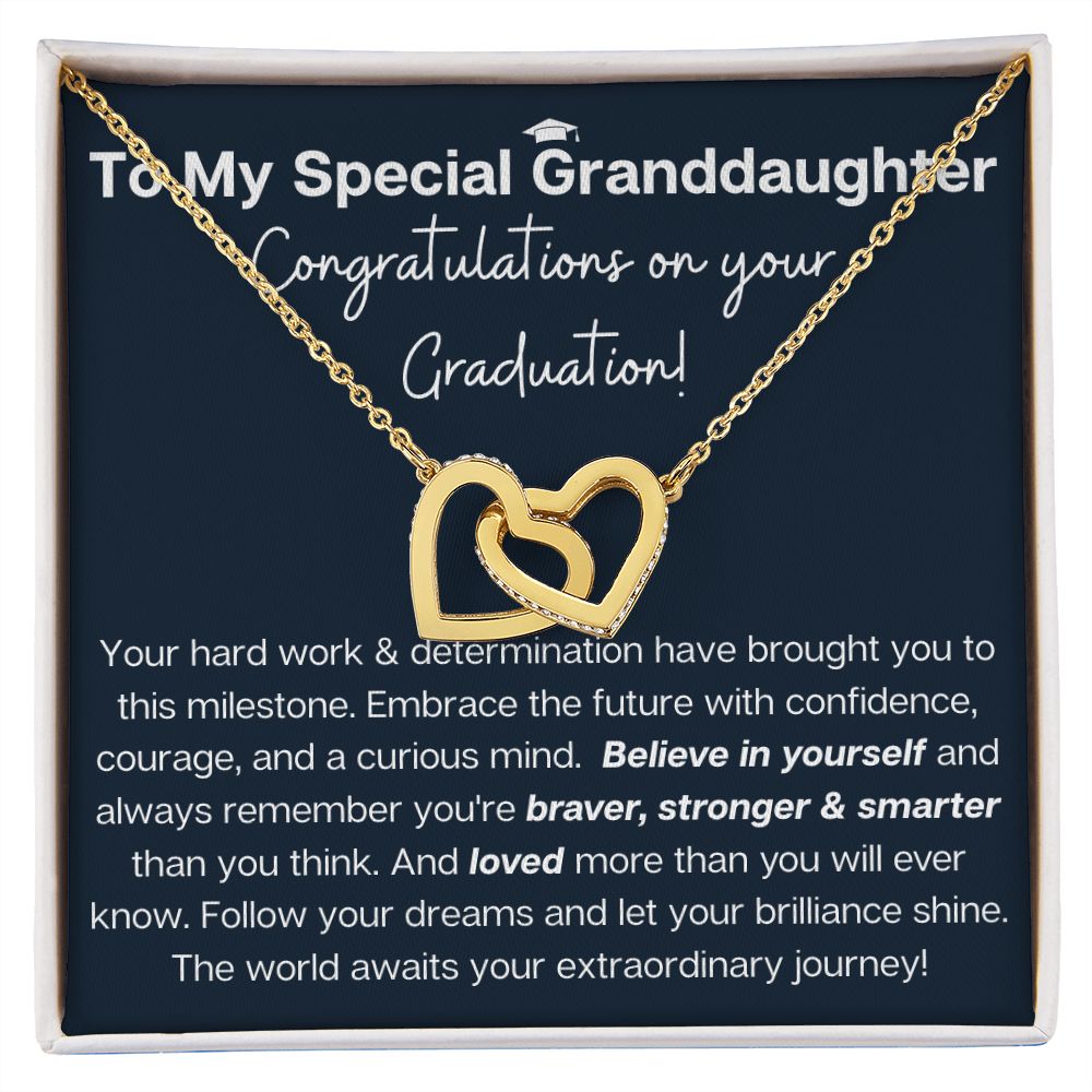 Granddaughter Graduation heart necklace jewelry gift