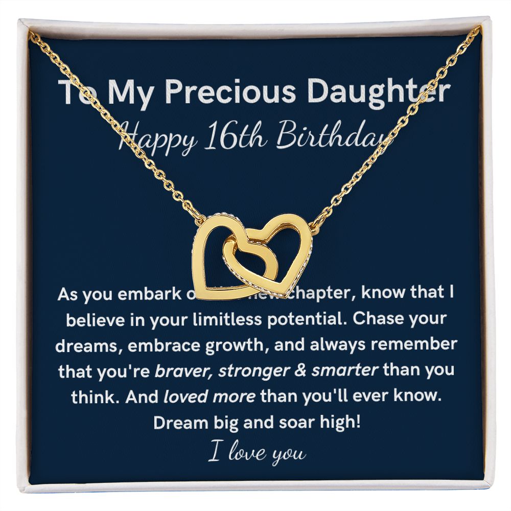 16th Birthday gift for daughter heart necklace gift from Mum Dad