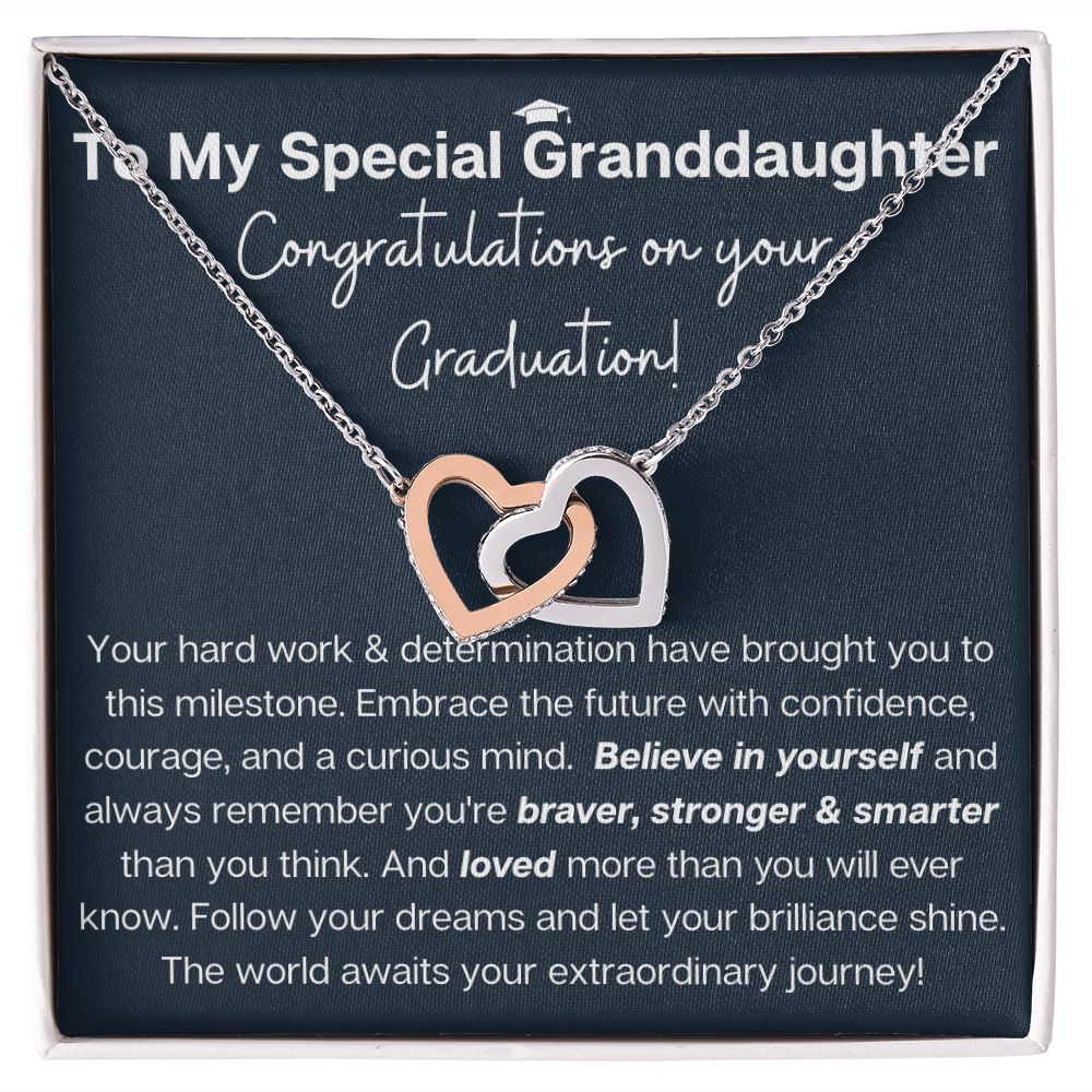 Granddaughter Graduation heart necklace jewelry gift