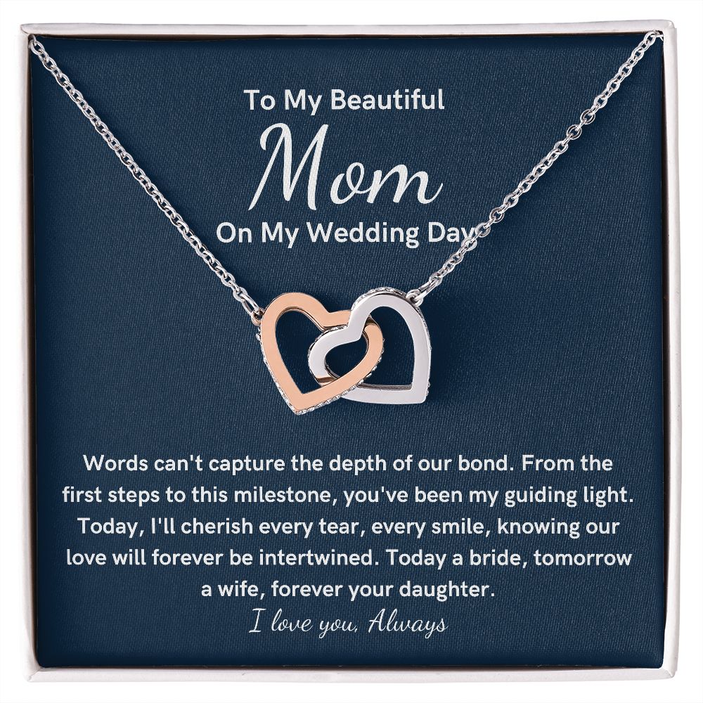 Mother Of The Bride Gift From Daughter heart Necklace