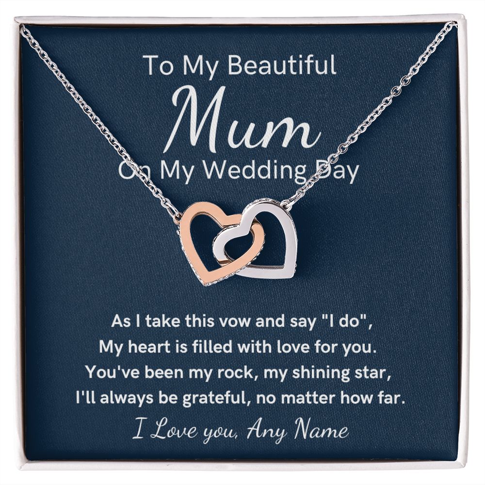 Personalized Mother of the bride heart necklace