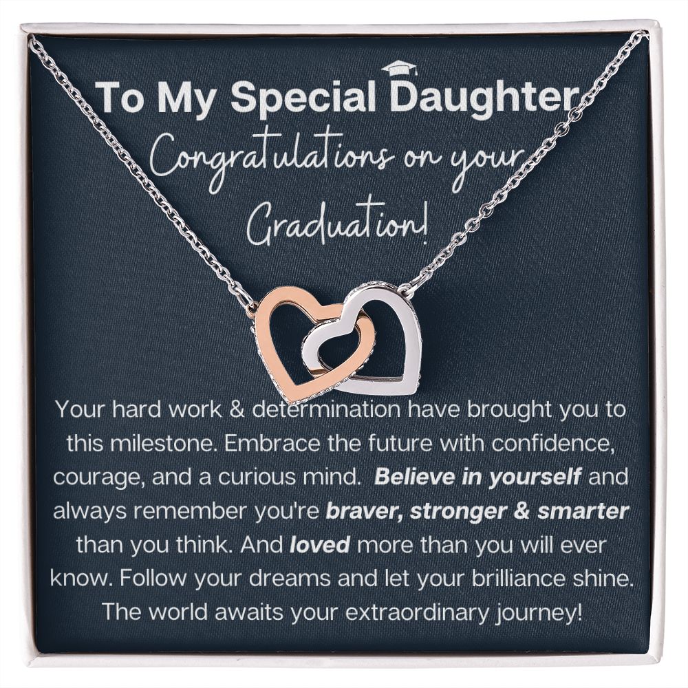 Daughter Graduation heart necklace gift jewelry from Mum Dad