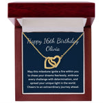 Personalized 16th birthday heart necklace gift for best friend