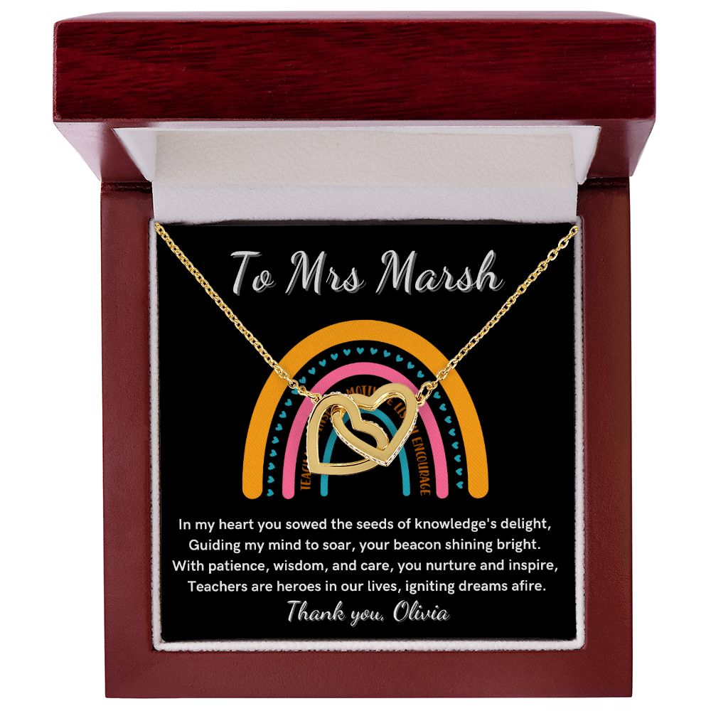 Personalized Teacher necklace end of year gift