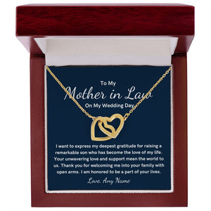 Mother of the Groom / Mother in law Wedding day heart necklace gift