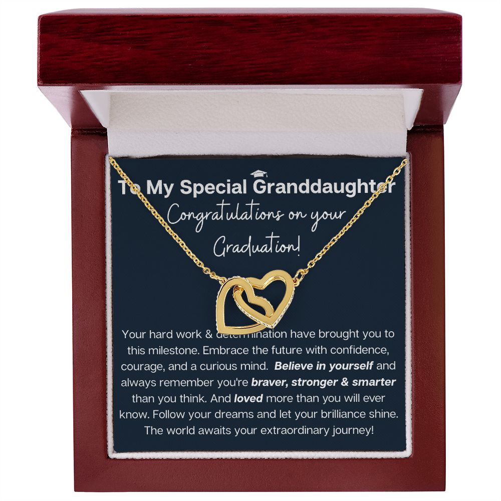 Granddaughter Graduation heart necklace jewelry gift