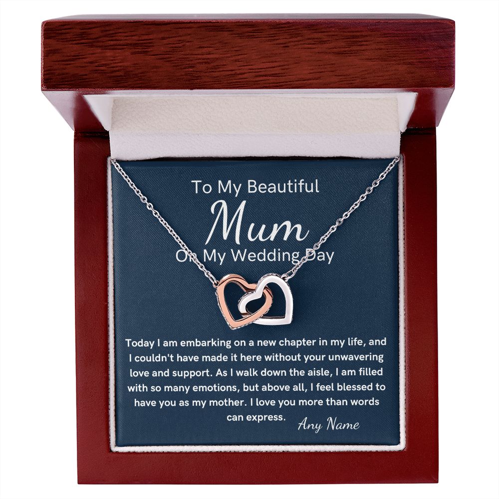 Personalized mother of the bride wedding heart necklace gift