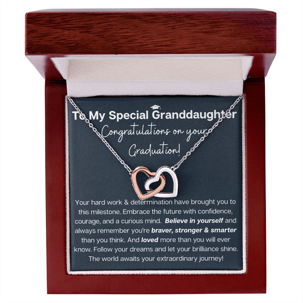 Granddaughter Graduation heart necklace jewelry gift