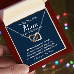 Personalized Mother of the bride heart necklace