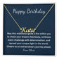 Happy Birthday name necklace gift for her