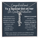 Personalized Vertical 6th Grade Graduation Name Necklace gift