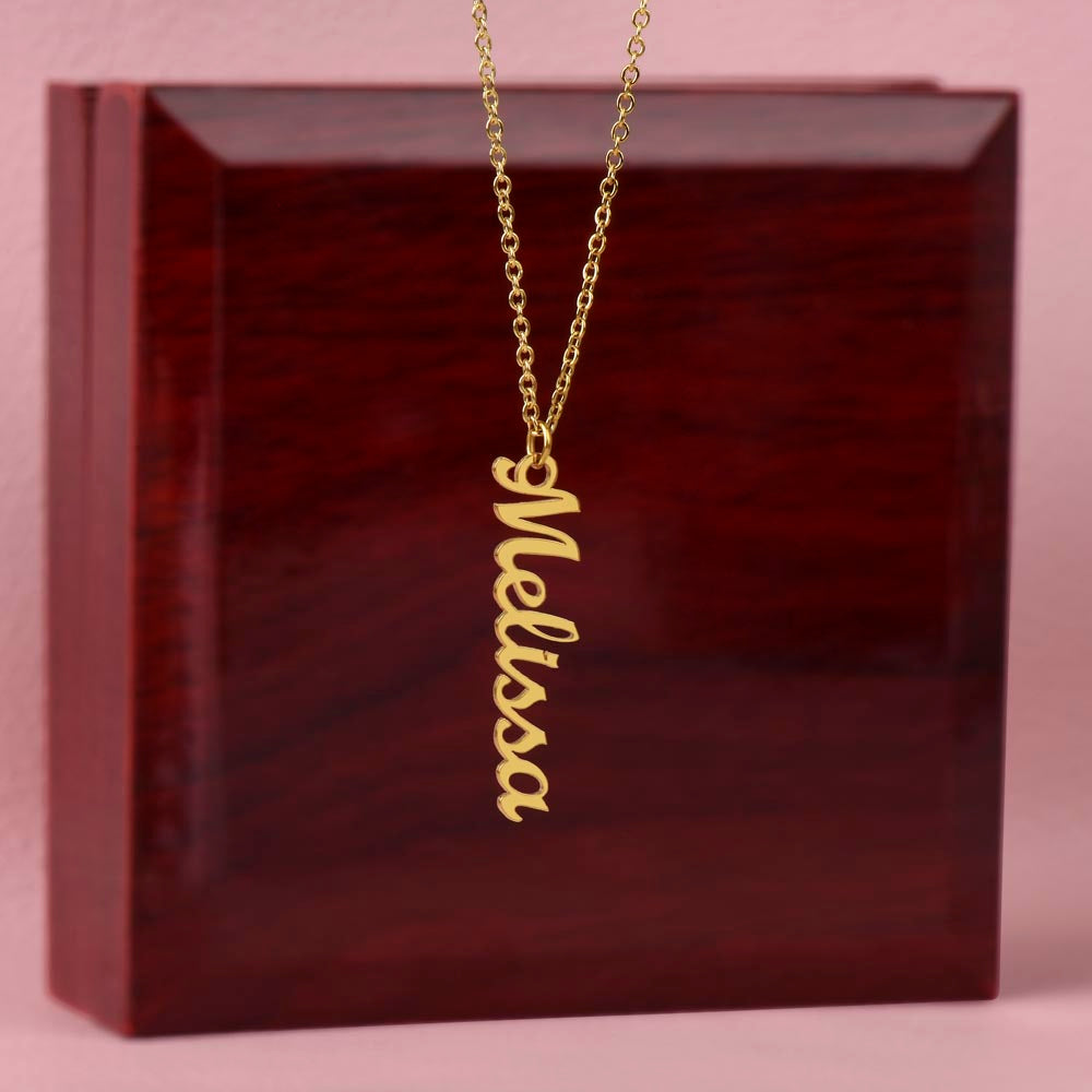 Personalized Vertical Name Necklace gift for her
