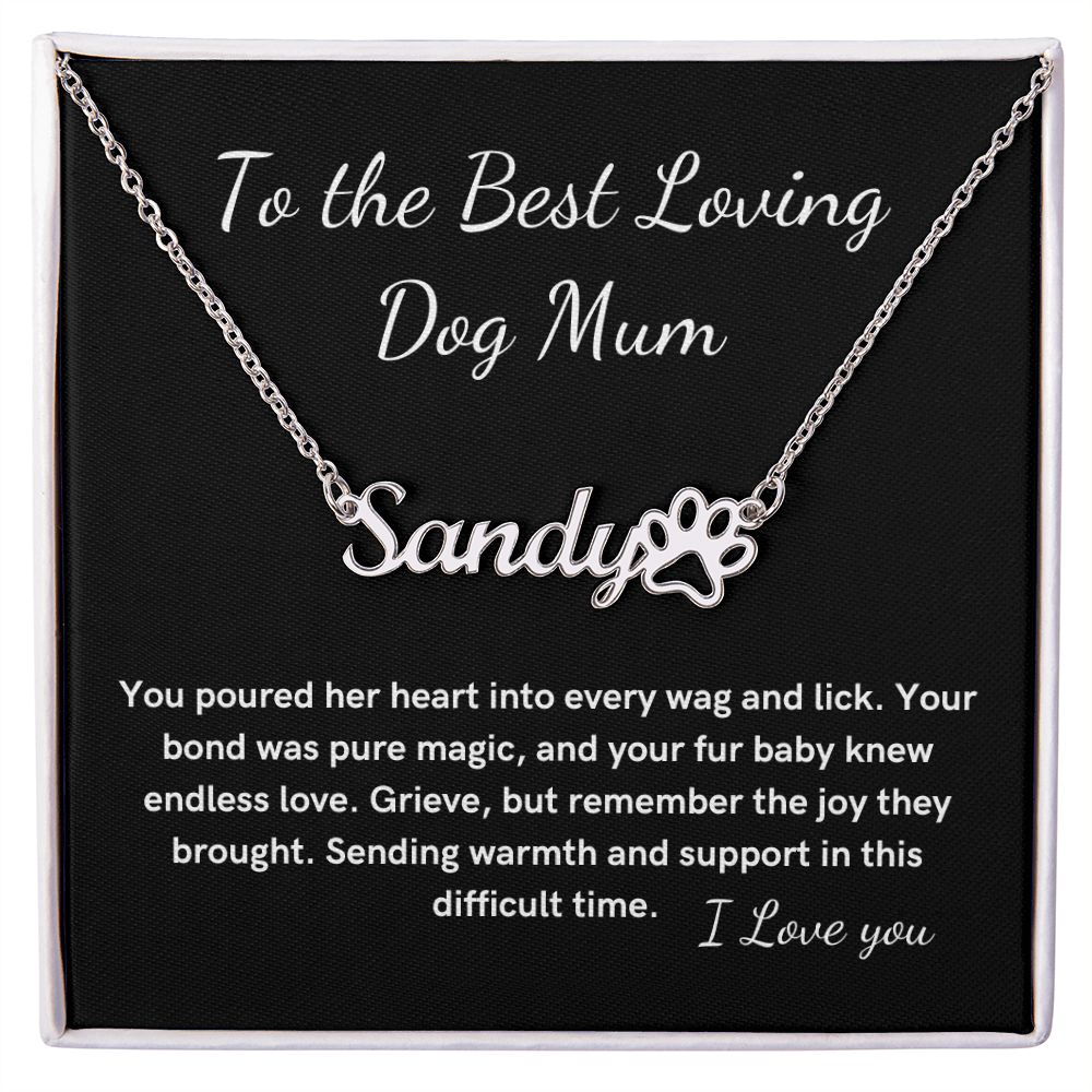 Personalized Memorial loss of dog gift for Dog Mum necklace