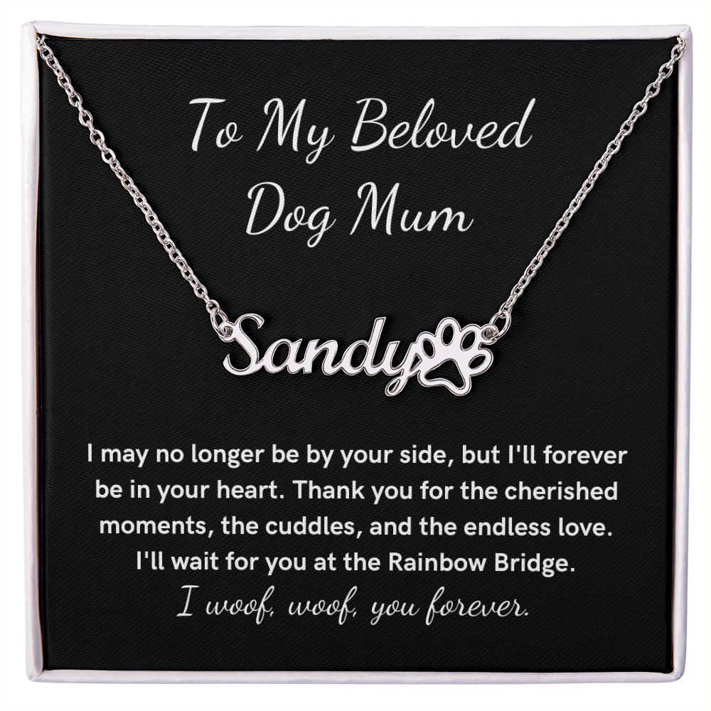 Personalized Paw Print Name Necklace loss of dog gift