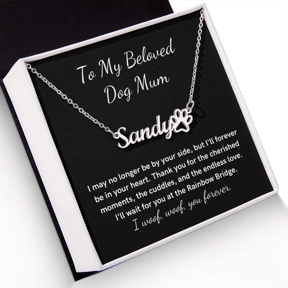 Personalized Paw Print Name Necklace loss of dog gift