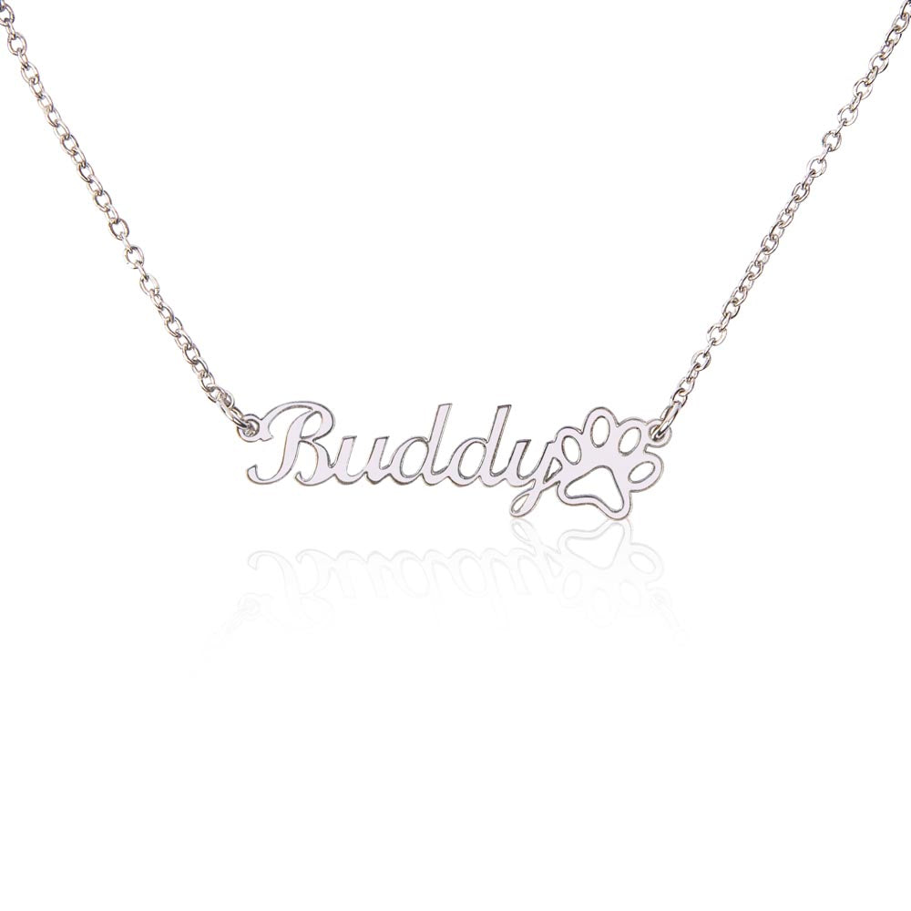 Dog lover name necklace gift