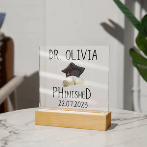 Personalised PHD Graduation Acrylic Plaque gift