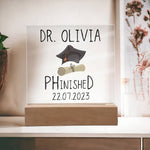 Personalised PHD Graduation Acrylic Plaque gift