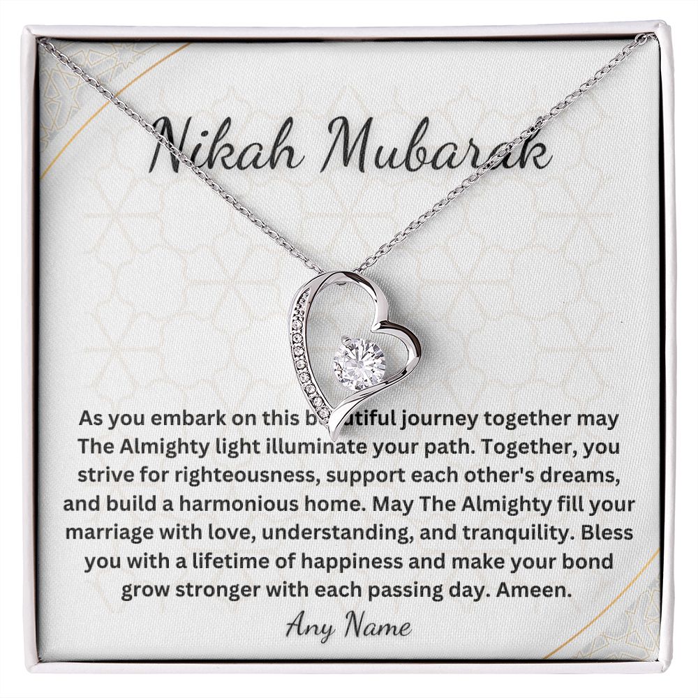 Forever Love Personalized Nikah Mubarak necklace gift for best friend