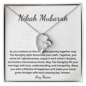 Forever Love Personalized Nikah Mubarak necklace gift for best friend