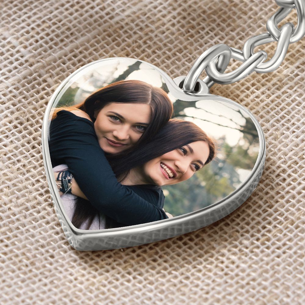 Sister photo keychain engrave birthday Christmas moving away gift
