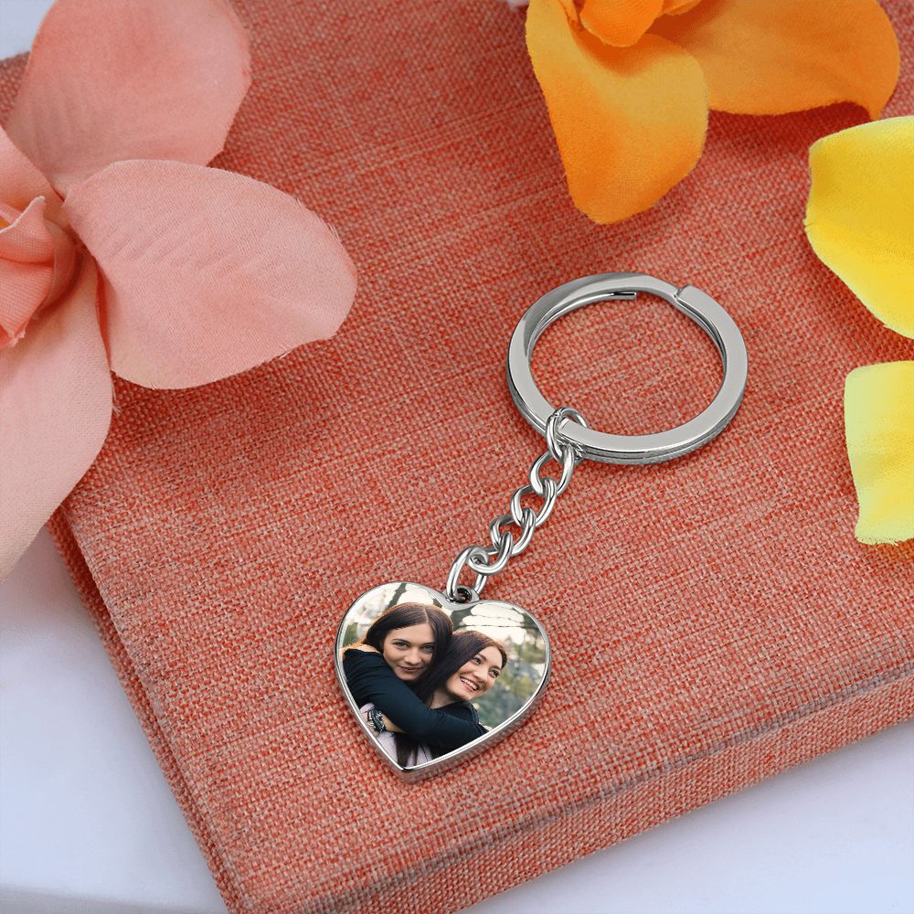 Sister photo keychain engrave birthday Christmas moving away gift