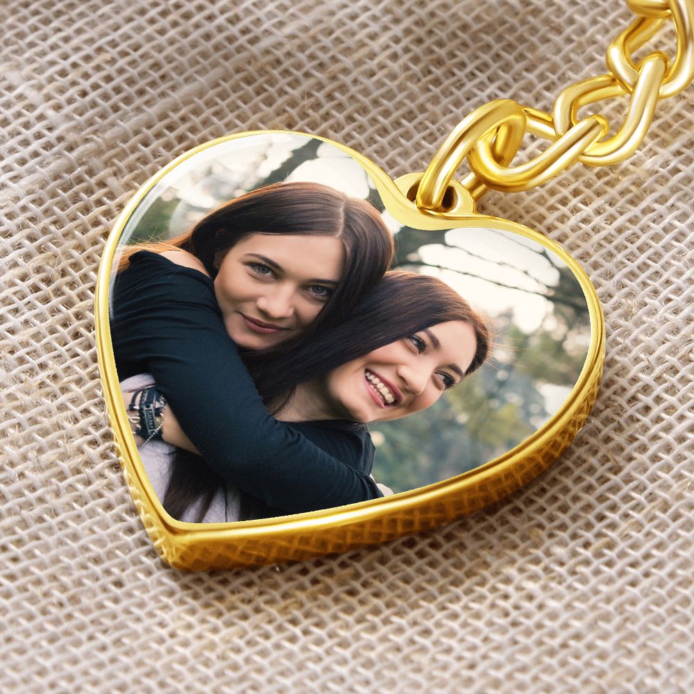Sister photo keychain engrave birthday Christmas moving away gift
