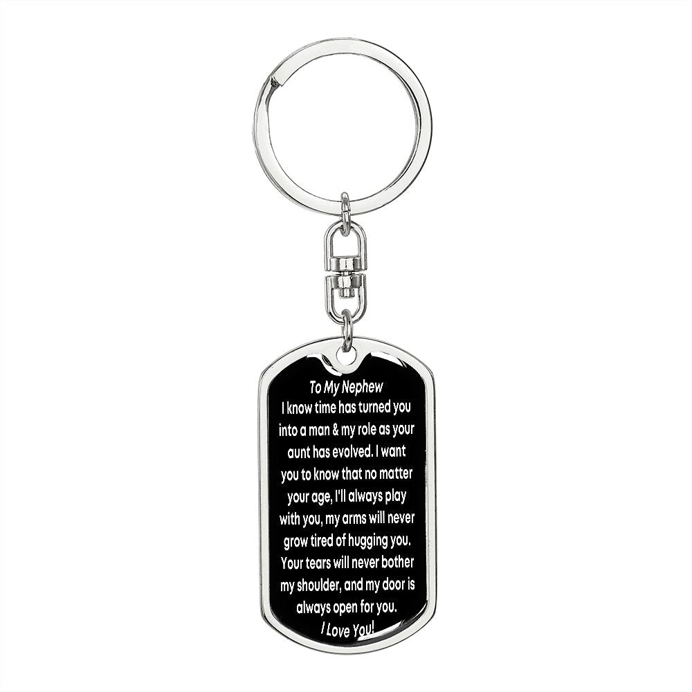 Dog Tag keychain for nephew birthday Christmas gift from aunty