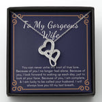 Double heart necklace for wife anniversary valentine birthday gift
