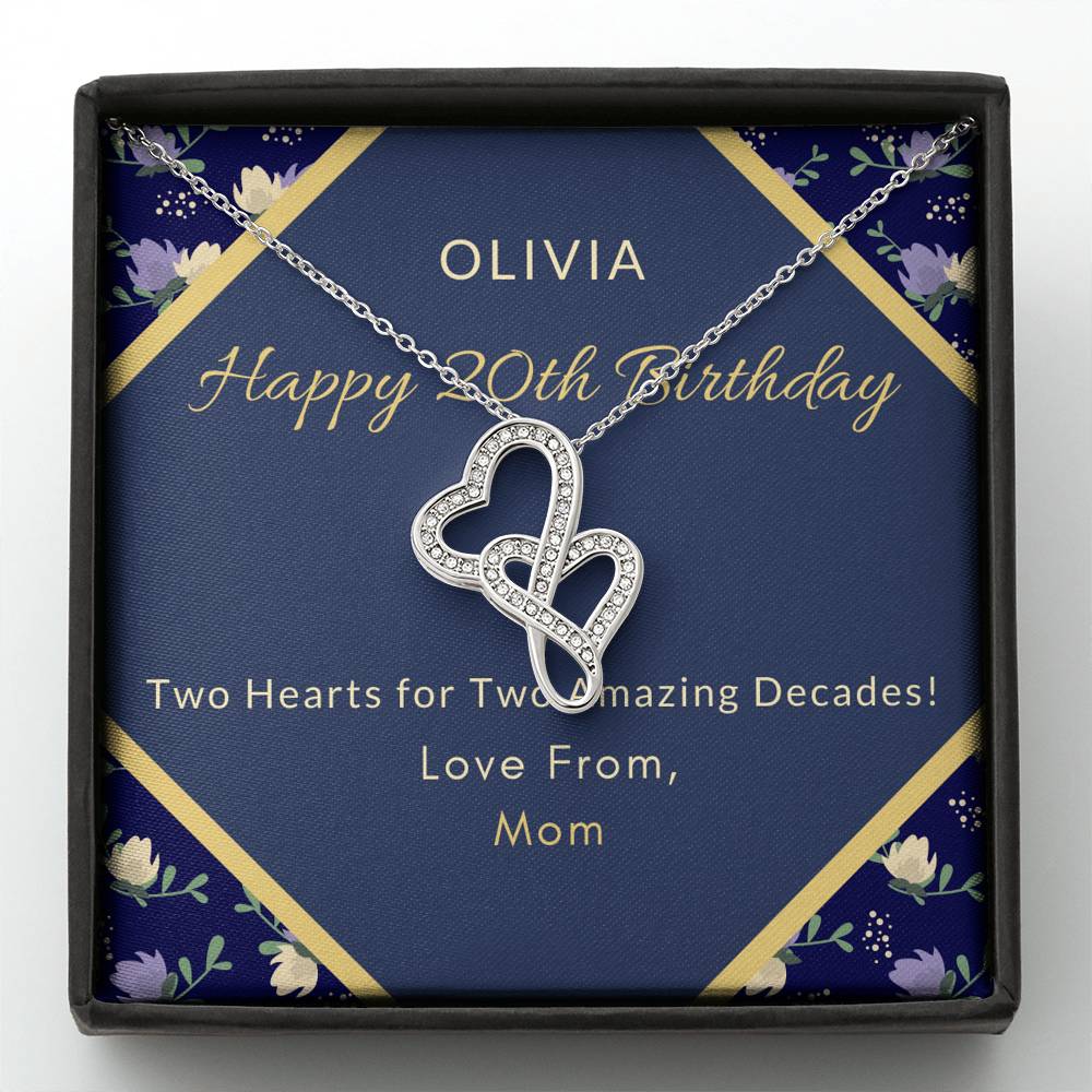 two heart two decades - 20th birthday necklace from Mom Double Hearts Necklace