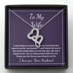 Double heart anniversary birthday necklace for wife