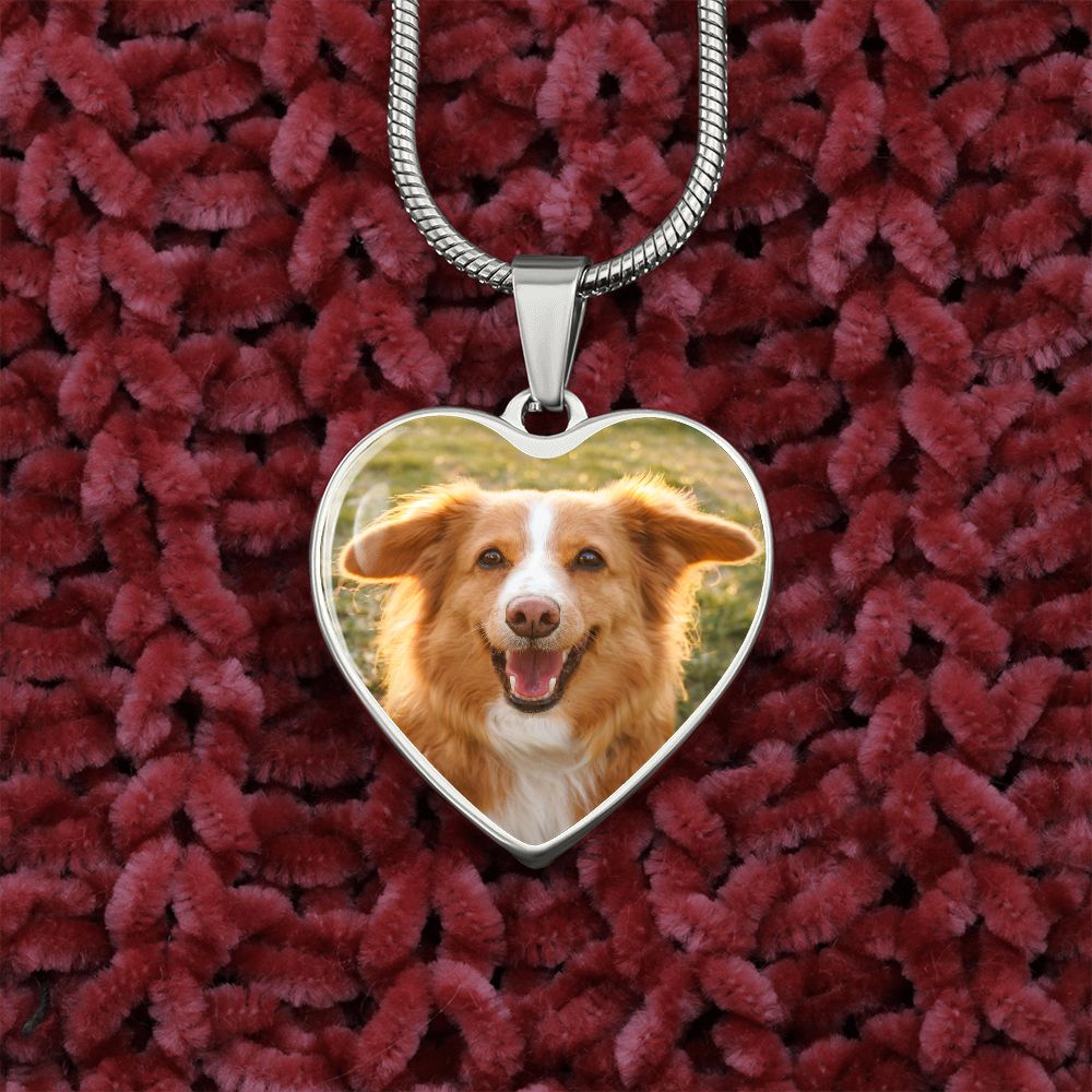 Dog Mom heart Necklace Pet Memorial Necklace,