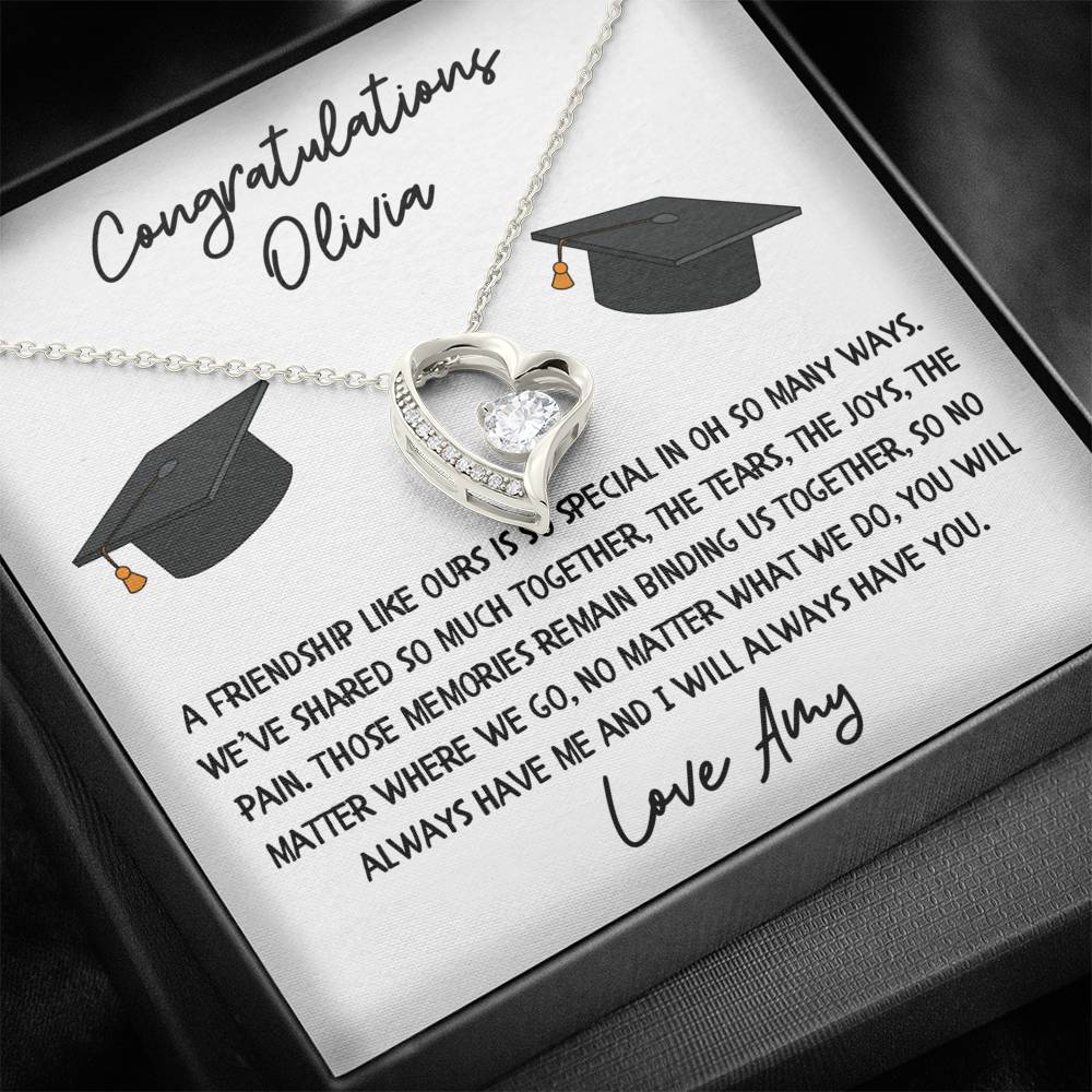 Personalised Graduation Friendship Heart Necklace
