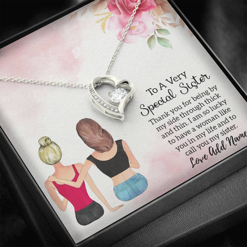 Personalised To a Very Special Sister Forever Love Necklace