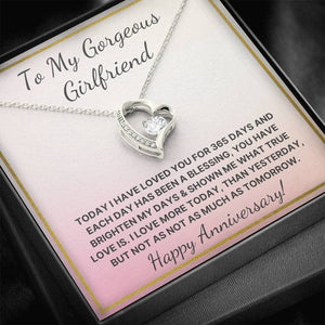 One Year Anniversary Forever Love necklace for girlfriend