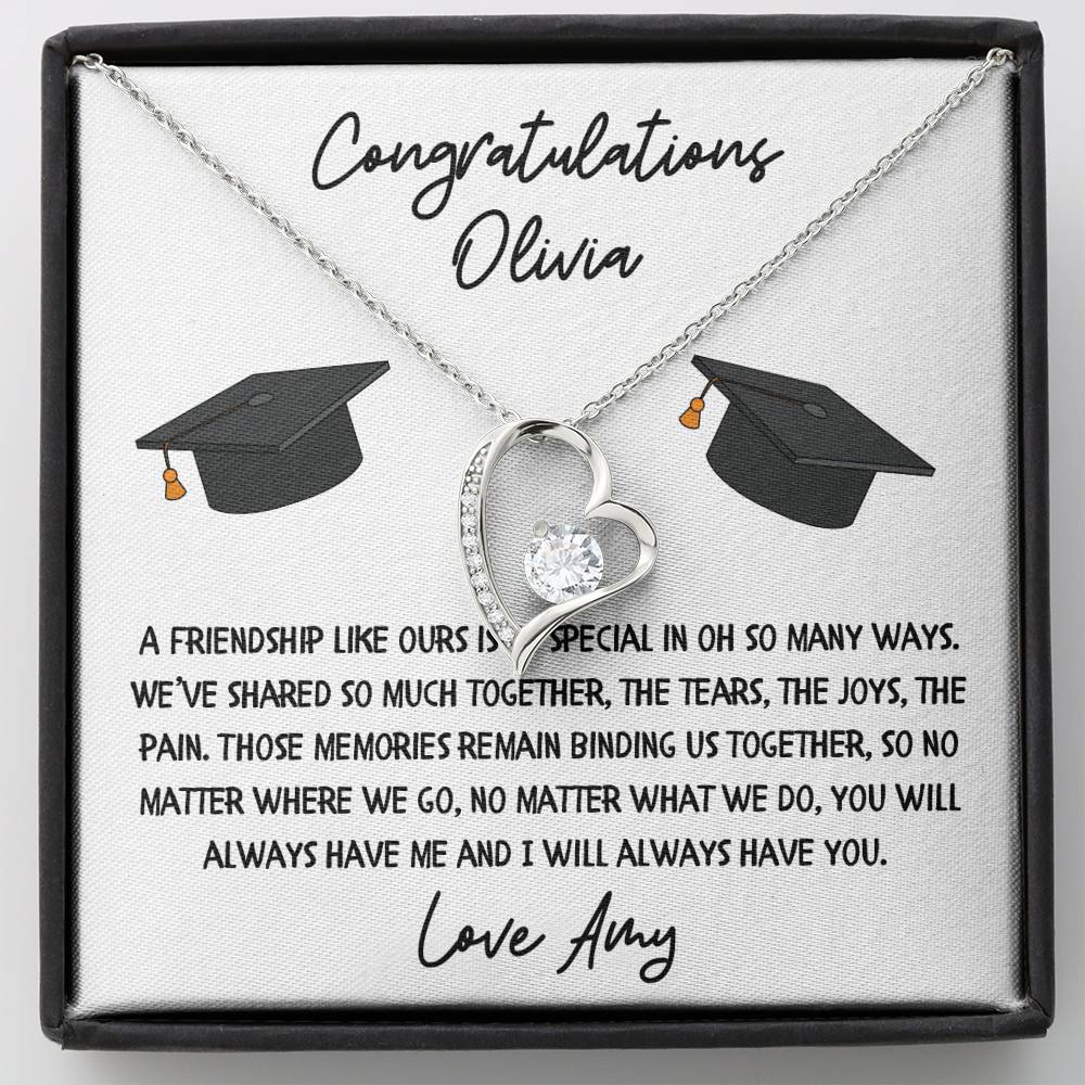 Personalised Graduation Friendship Heart Necklace